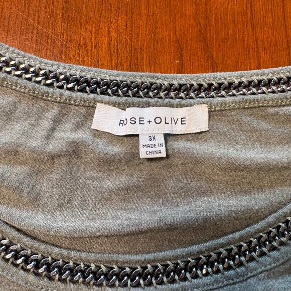 Rose & Olive Green 3X Top - Picture 5 of 5